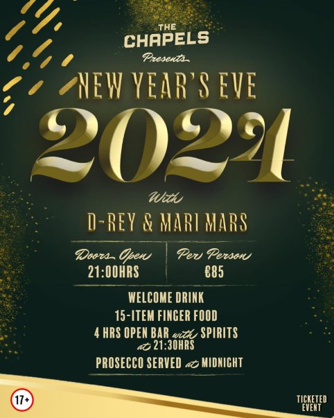 New Year's Eve Special at The Chappels in Malta, Christmas & New Year Malta, 31.12.2023 - 31.12.2023